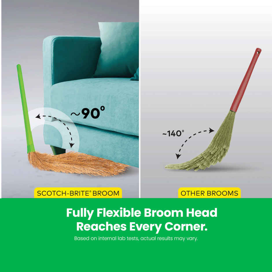 Scotch-Brite No-Dust Broom, Long handle, Easy floor cleaning | 44.4 in