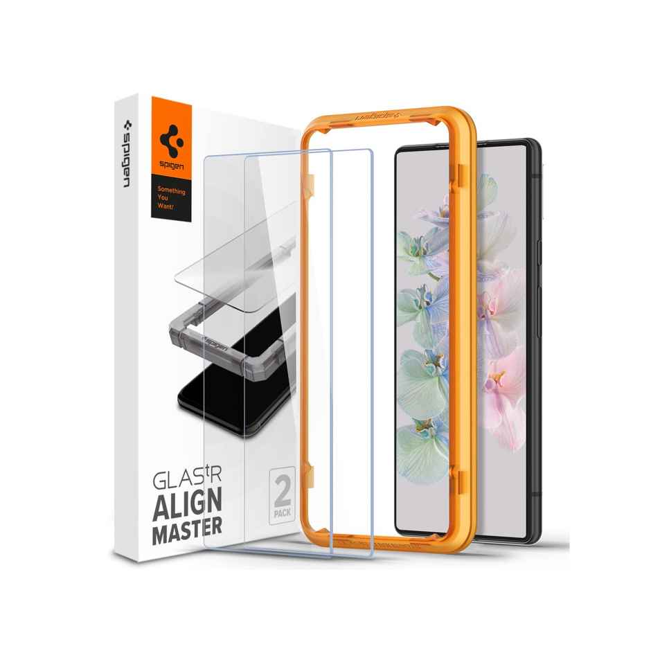 Spigen Alignmaster Tempered Glass Screen Protector Guard For Pixel 7 (2 Pack) for Smartphone