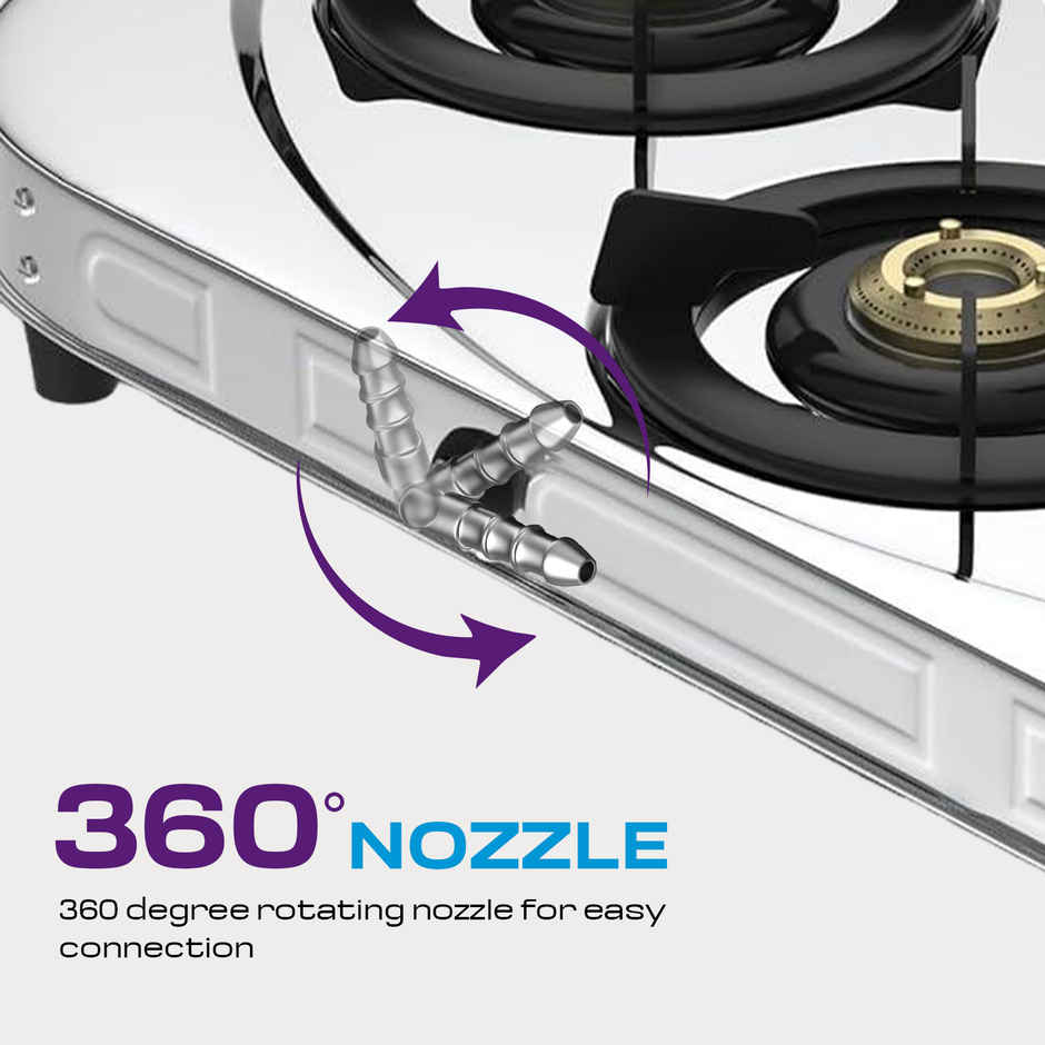 Milton Royal Stainless Steel Gas Stove 3 Burners | ISI Certified Manual Ignition 3 Burner Gas Stove