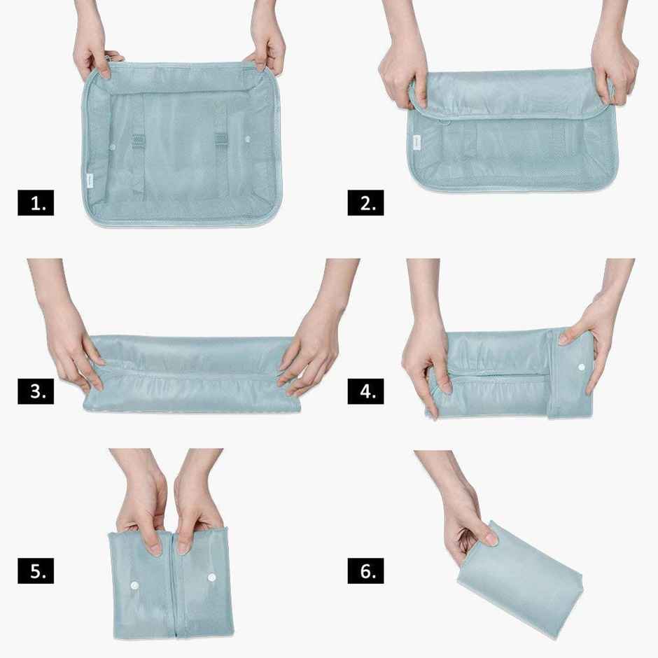 Lazer Polyester Travel Organizer Bag Set Light Blue