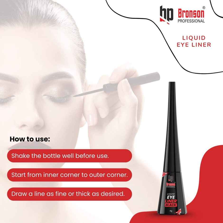 Bronson Professional Liquid Eyeliner Smudgeproof Matte Black