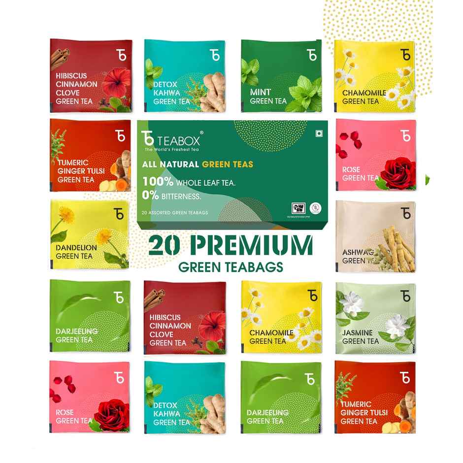 Teabox Assorted Darjeeling Green Tea Bags