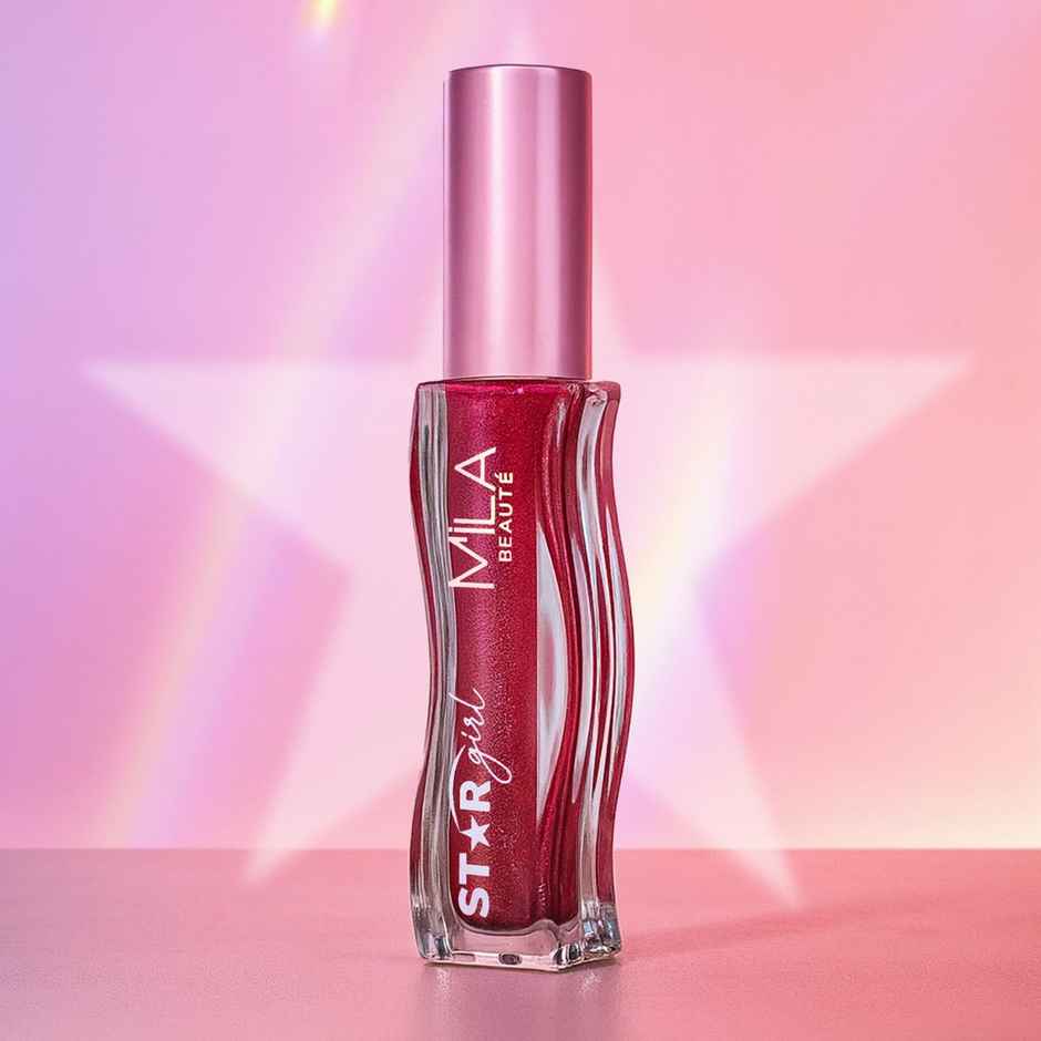 Mila Beaute Star Girl Shimmer Lip Gloss Plumping Hydrating With Peptides Collagen Plain Jane