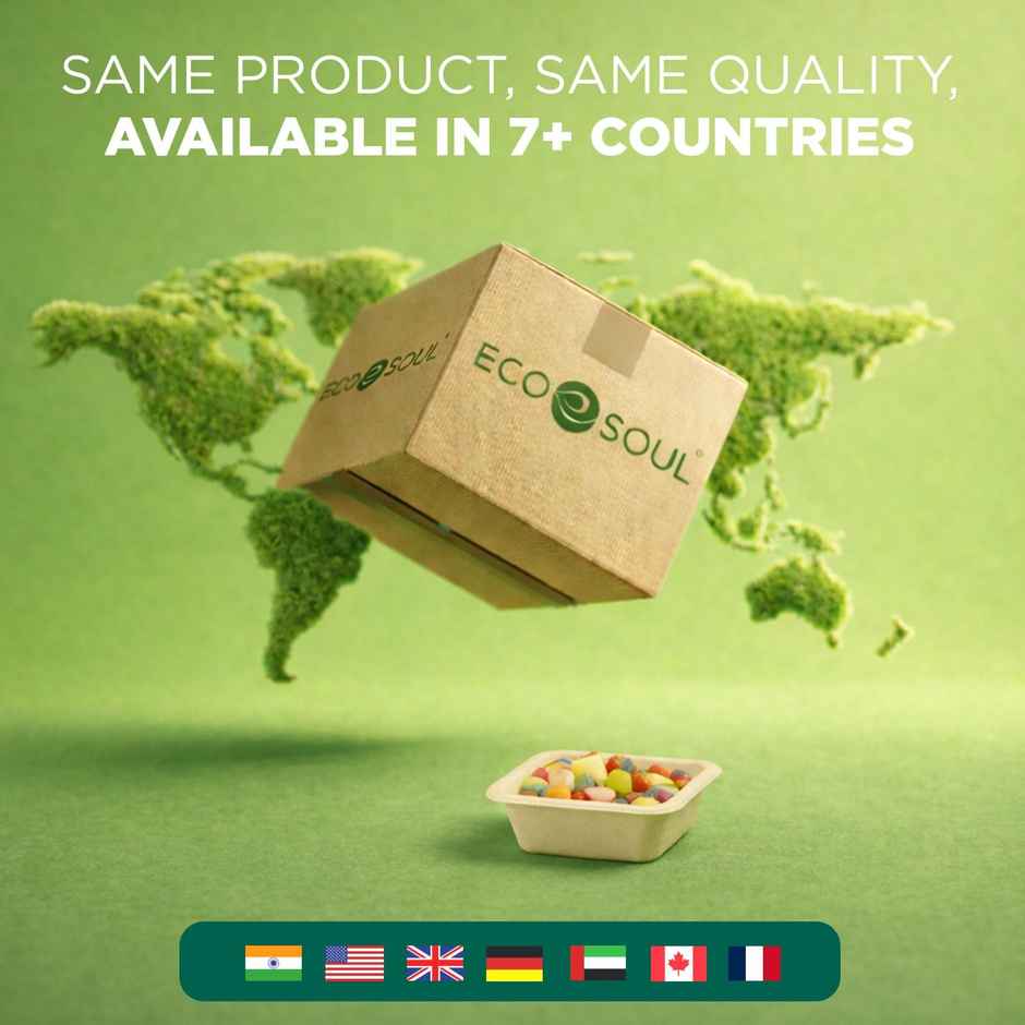 ECO SOUL | Bagasse Disposable Bowls | 150 ml | Square | 25 Count