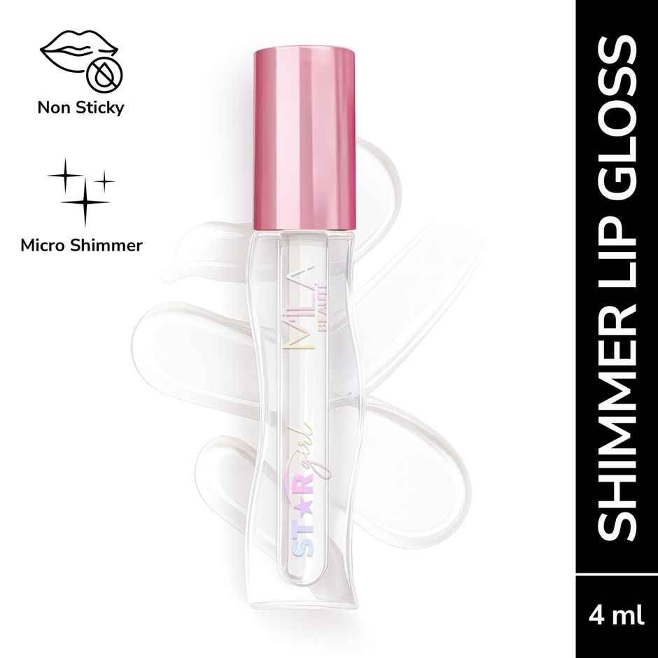Mila Beaute Star Girl Shimmer Lip Gloss Plumping Hydrating With Peptides Collagen Plain Jane
