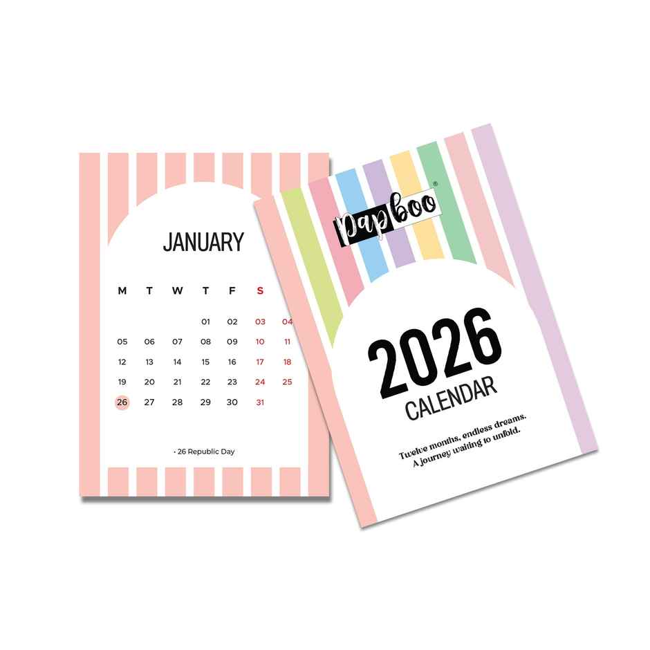 Papboo A7 Desk Calendar with MDF Stand 350 GSM