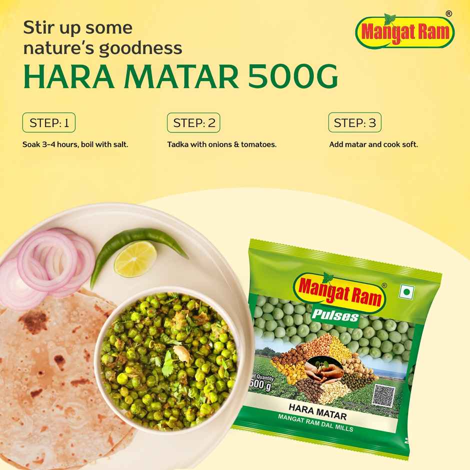 Mangat Ram Pulses Dried Green Peas | Hara Matar