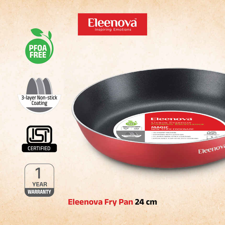 Eleenova Magic Nonstick Fry Pan | 3 Layer Nonstick Coating - 24 cm