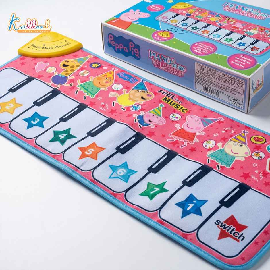 Kriiddaank Peppa Music Piano Playmat with 8 Music Modes & Animal Sounds Baby Playing Mat -108 x 38CM