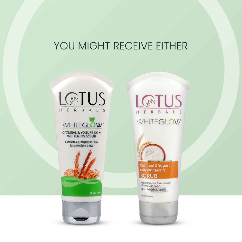 Lotus Herbals Whiteglow Oatmeal & Yogurt Skin Whitening & Brightening Scrub