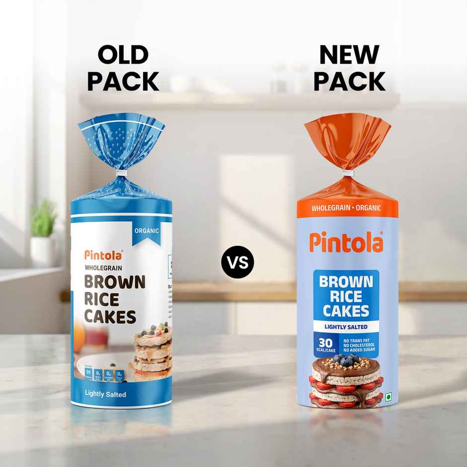 Pintola Organic Wholegrain Brown Rice Cakes | All Natural | Lightly Salted | Pack Of 1