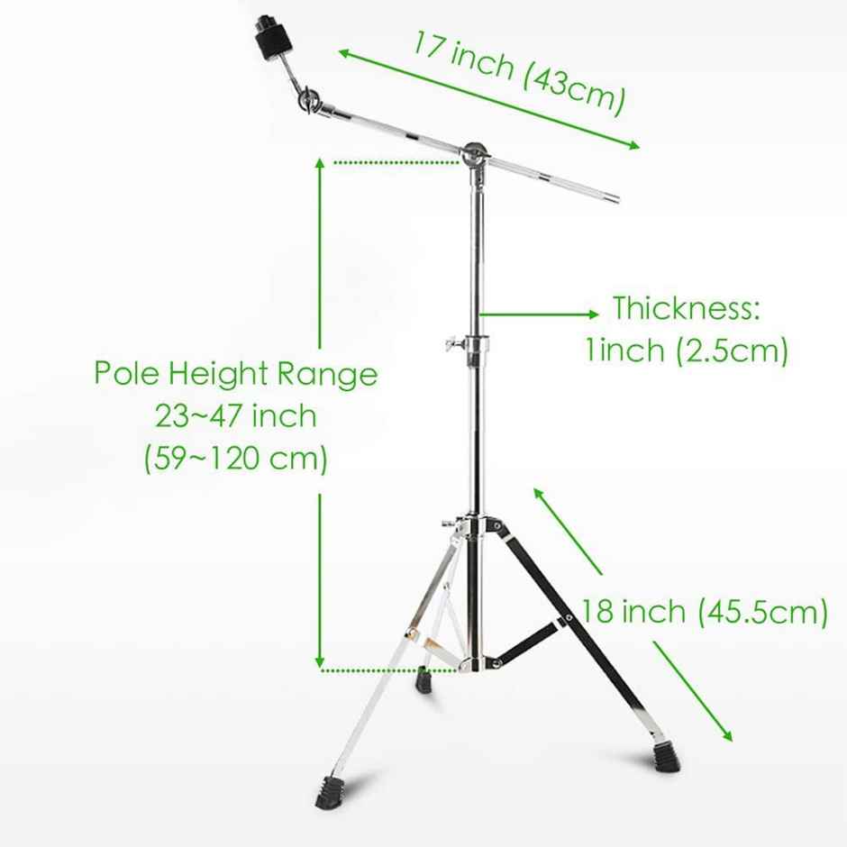Kadence Double-Braced Cymbal Boom Stand | Medium Weight Boom Stand | Gearless Unilock Cymbal Tilter