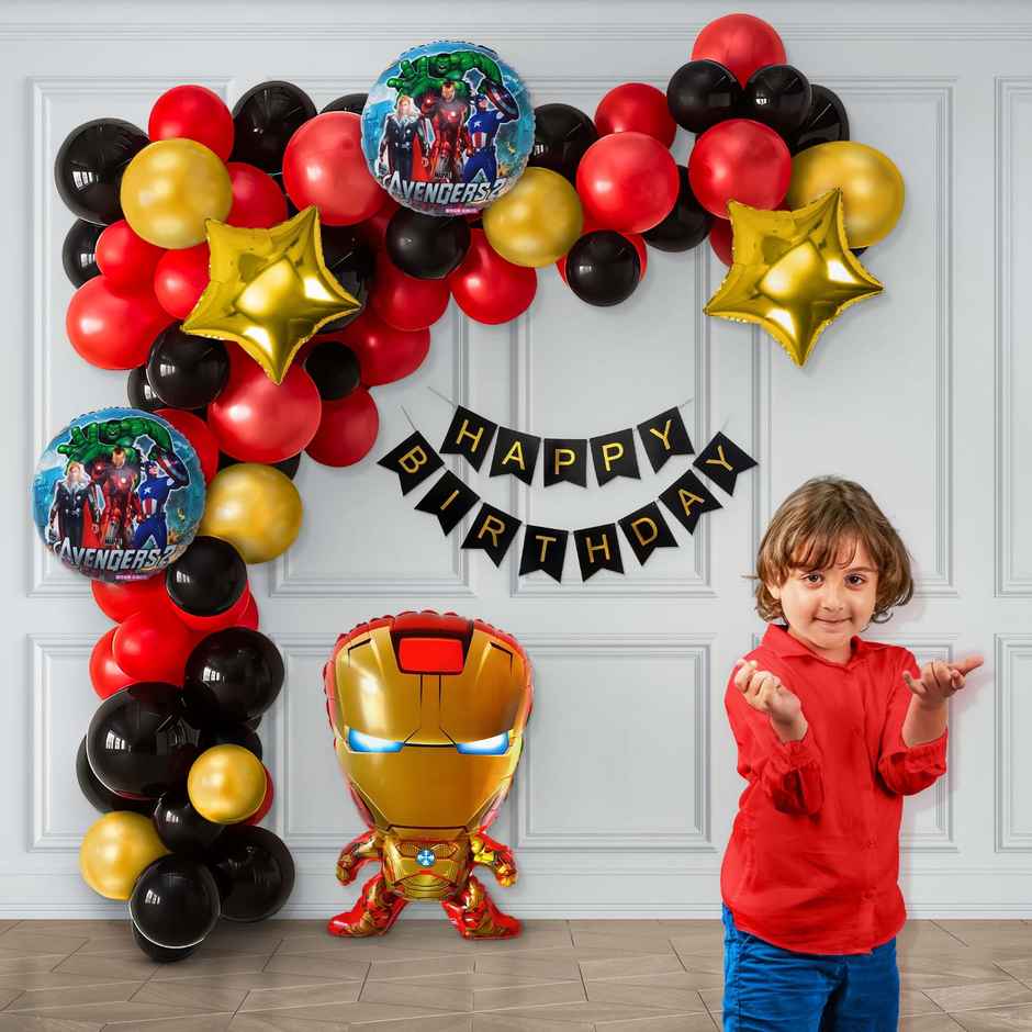 Iron Man Theme Birthday Decor With Foil Balloon Set | Special You