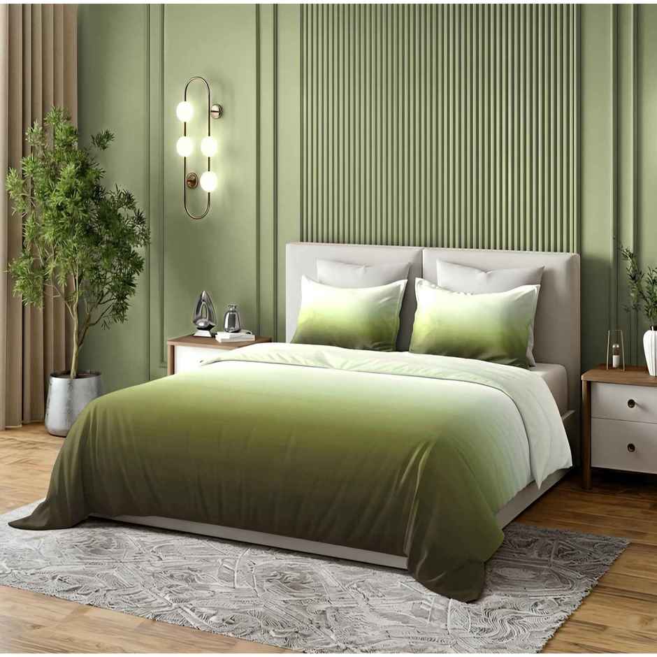 Dream Living Ombrey Double Bedsheet Set | Olive - 220 x 250 cm