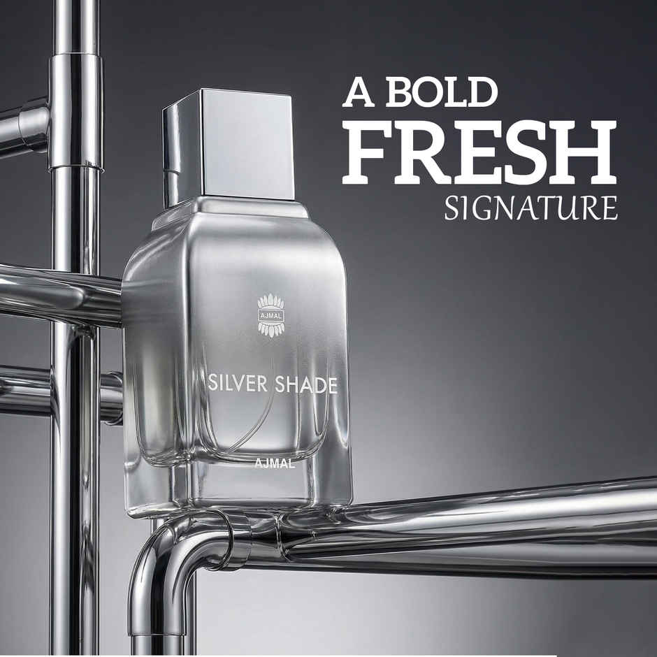 Ajmal Silver Shade Eau De Parfum | Long Lasting Scent Spray | Citrus Perfume Gift For Men