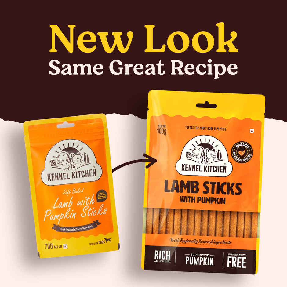 Kennel Kitchen Soft Baked Lamb with Pumpkin Sticks Treats for Dogs