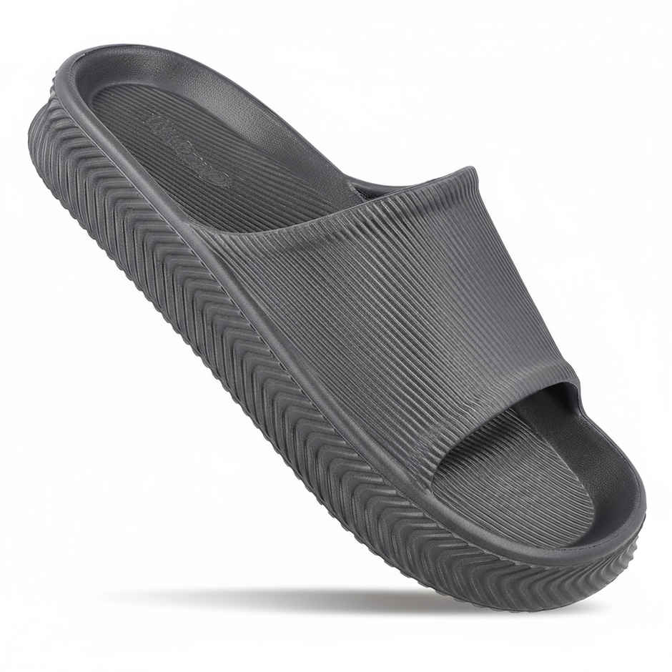 Walkaroo Men's Flip-Flop Sliders - WC8737 Dark Grey UK9
