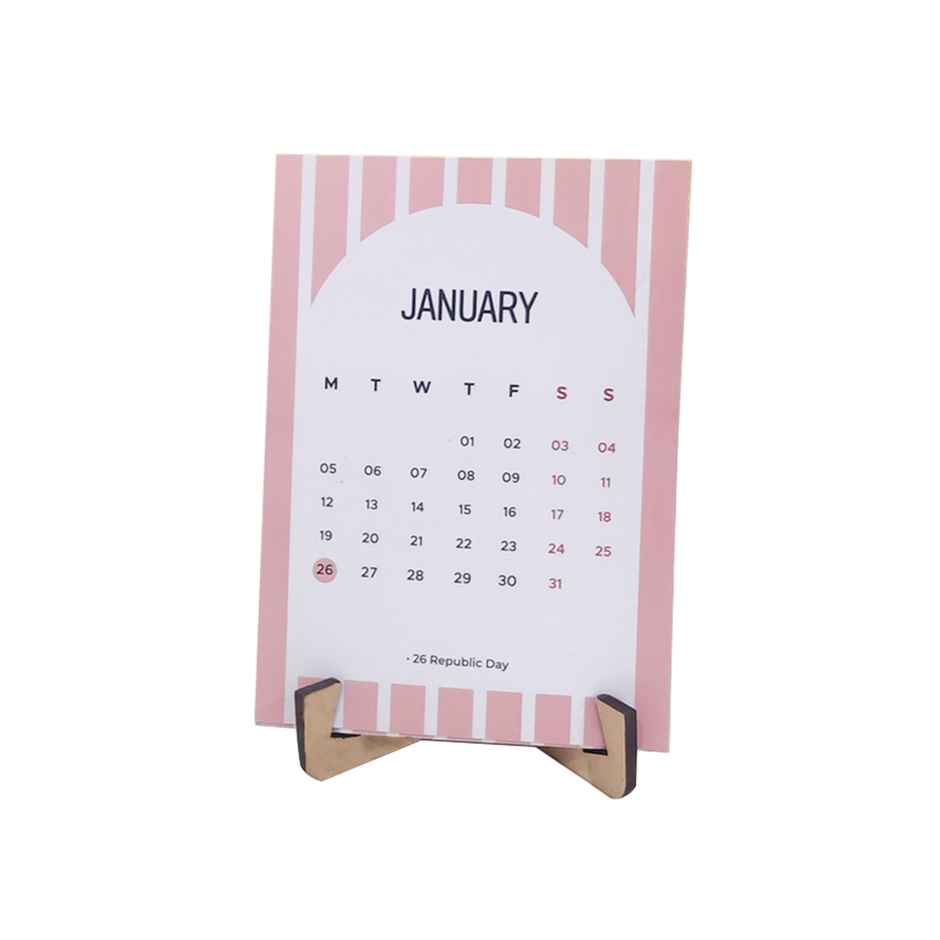 Papboo A7 Desk Calendar with MDF Stand 350 GSM