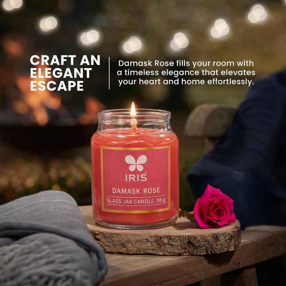 IRIS Damask Rose Fragranced Yankee Jar Candle