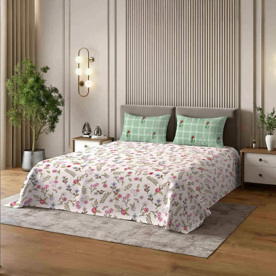 Dream Living 135 GSM King Bedsheet Set |275 x 275 cm| With 2 Pillow Covers