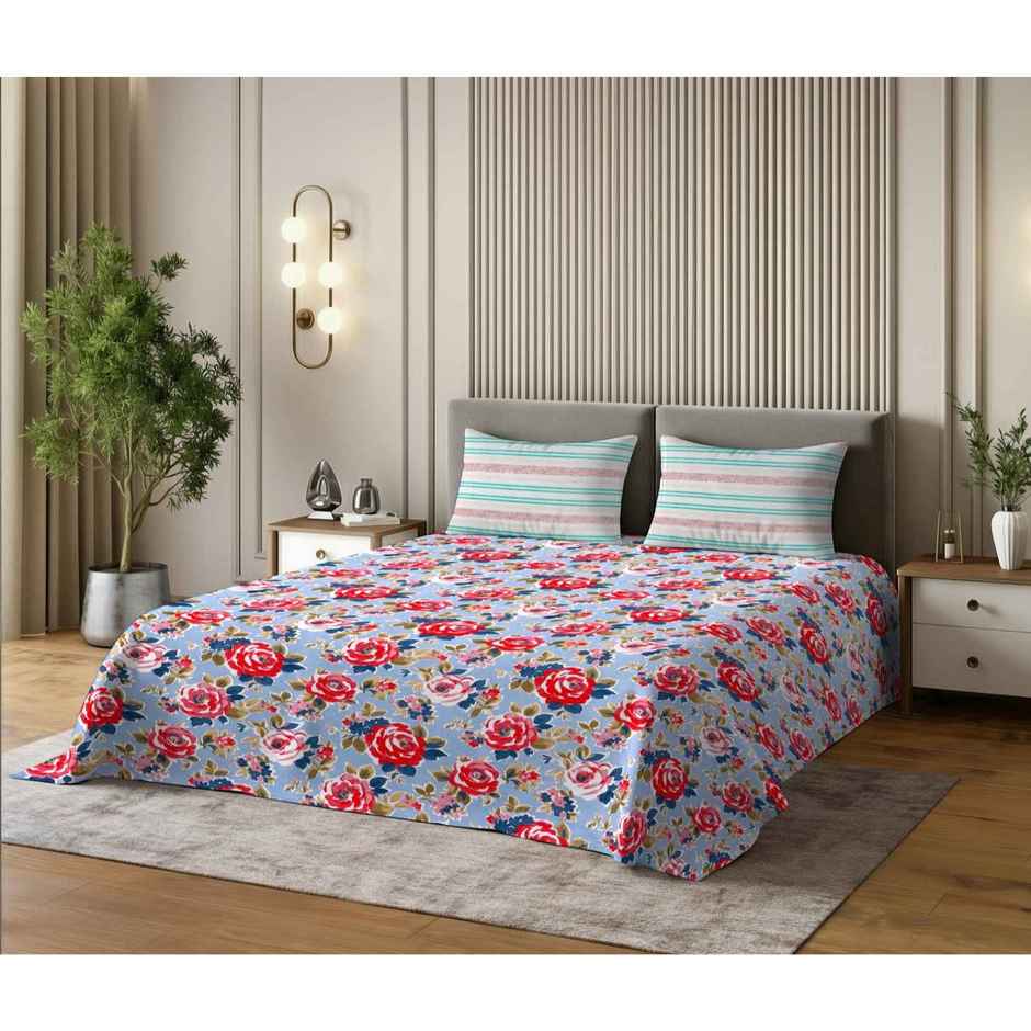 Dream Living 135 GSM King Bedsheet Set |275 x 275 cm| With 2 Pillow Covers