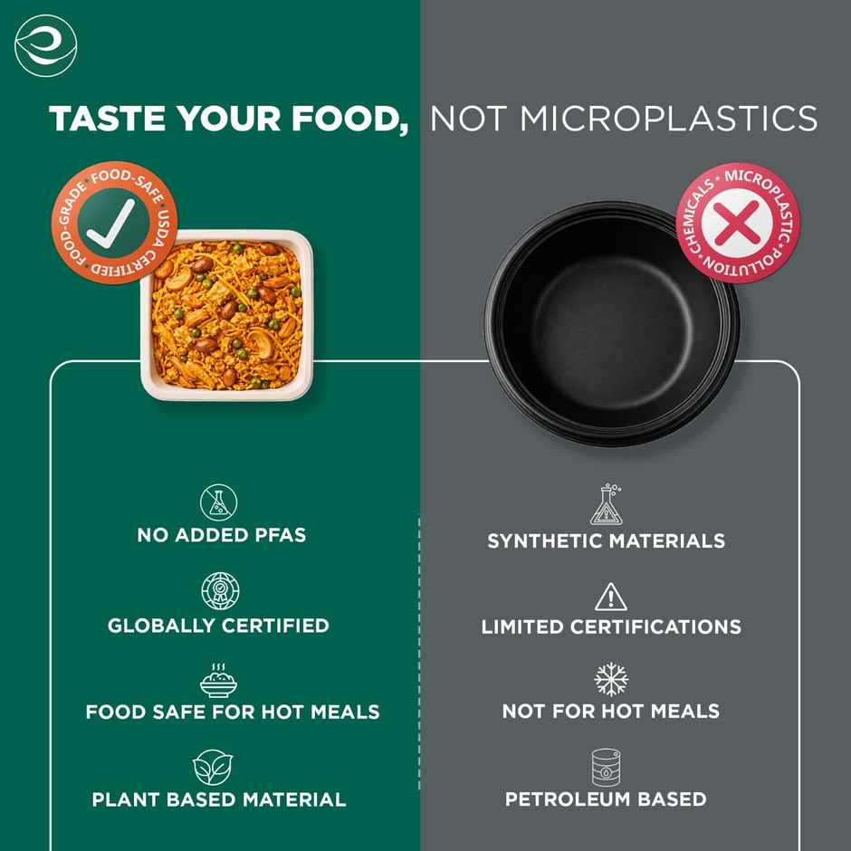 ECO SOUL | Bagasse Disposable Bowls | 150 ml | Square | 25 Count