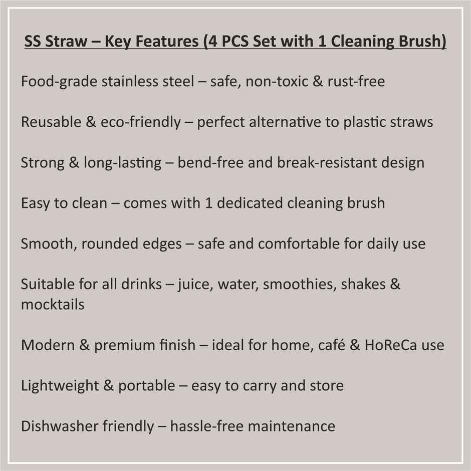 KVG Reusable Drinking Straw | Large Steel Straw | Cocktail Straw , Food Safe Straw