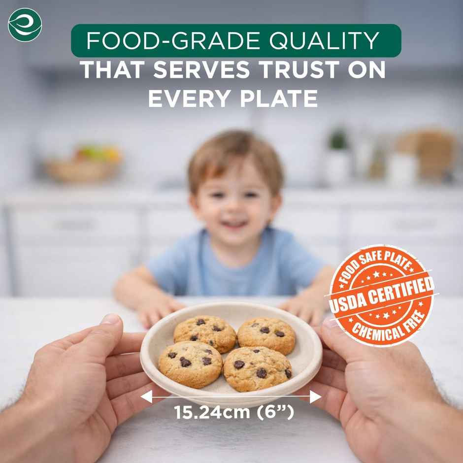 Disposable Plate | Round | 6 inch | 25 Count | Eco Soul