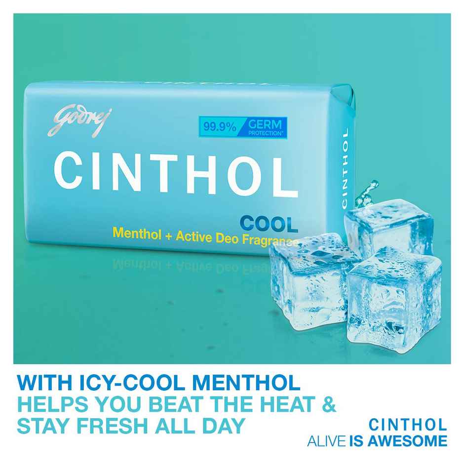Cinthol Cool Bath Soap - Grade 1 Soap - For All Skin Types