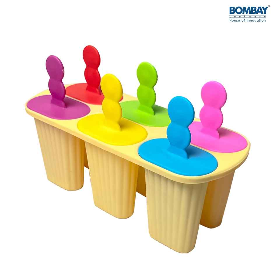 Bombay Kookware Manual Ice Cream Maker | 6 Popsicles Yellow Colour Base