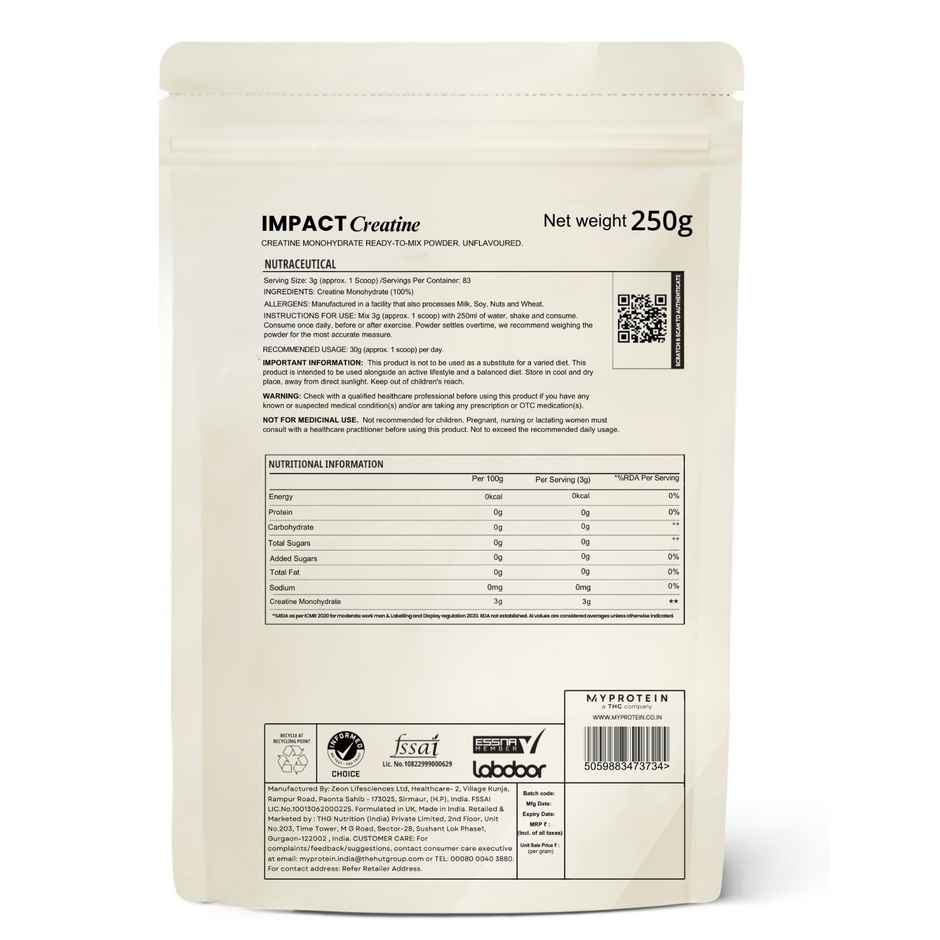 Myprotein Pure Creatine Monohydrate Powder Unflavoured