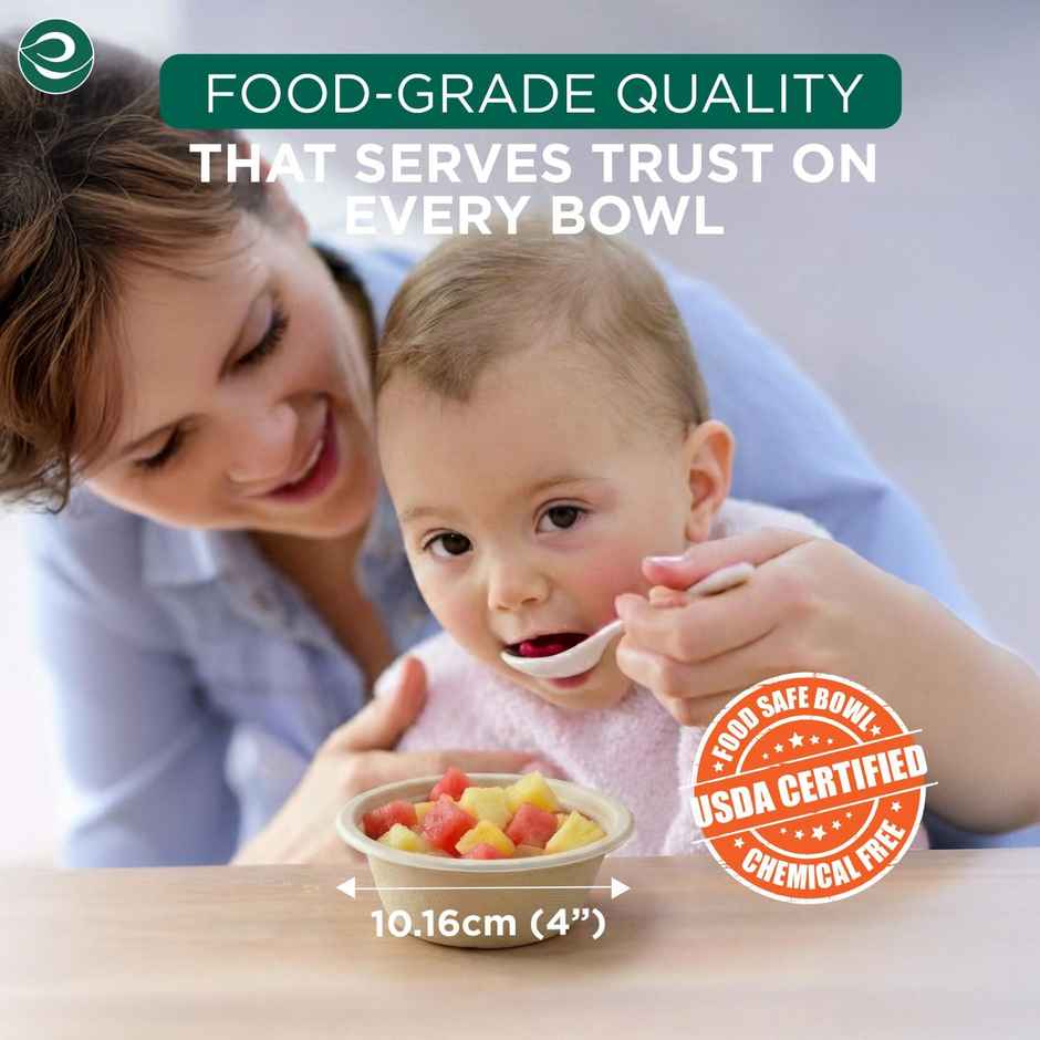 ECO SOUL | Bagasse Disposable Bowls | 180 ml | Round | 25 Count