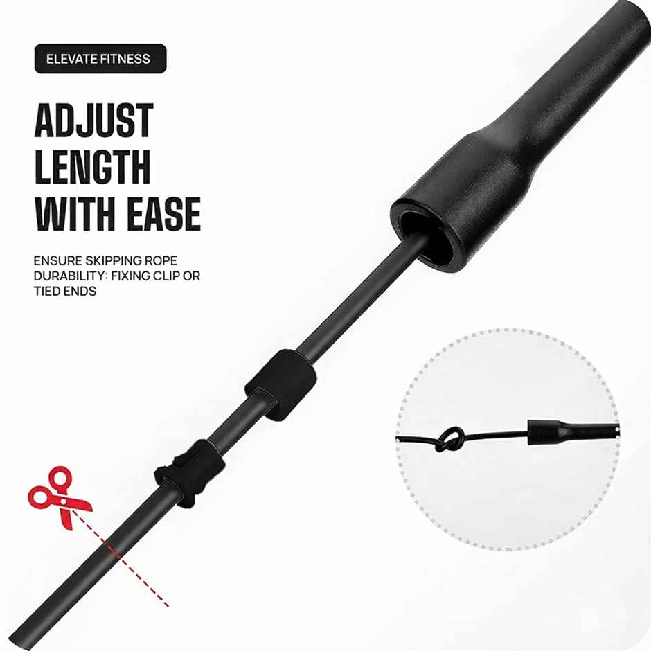 Mayor Fitness Adjustable Skipping Rope Tangle Free Jumping Rope | Freestyle Skipping Rope | Black