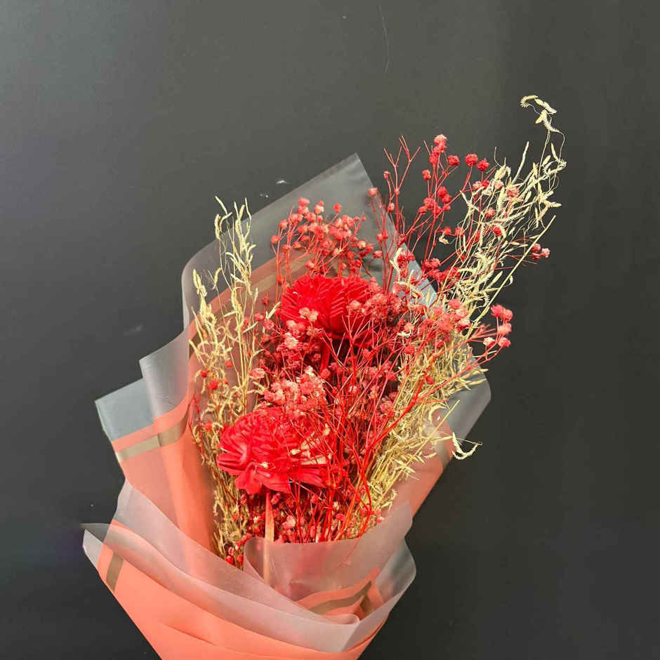 Orange Blush Love Dried Flower Bouquet | Ideal for Gifting | Farmerr