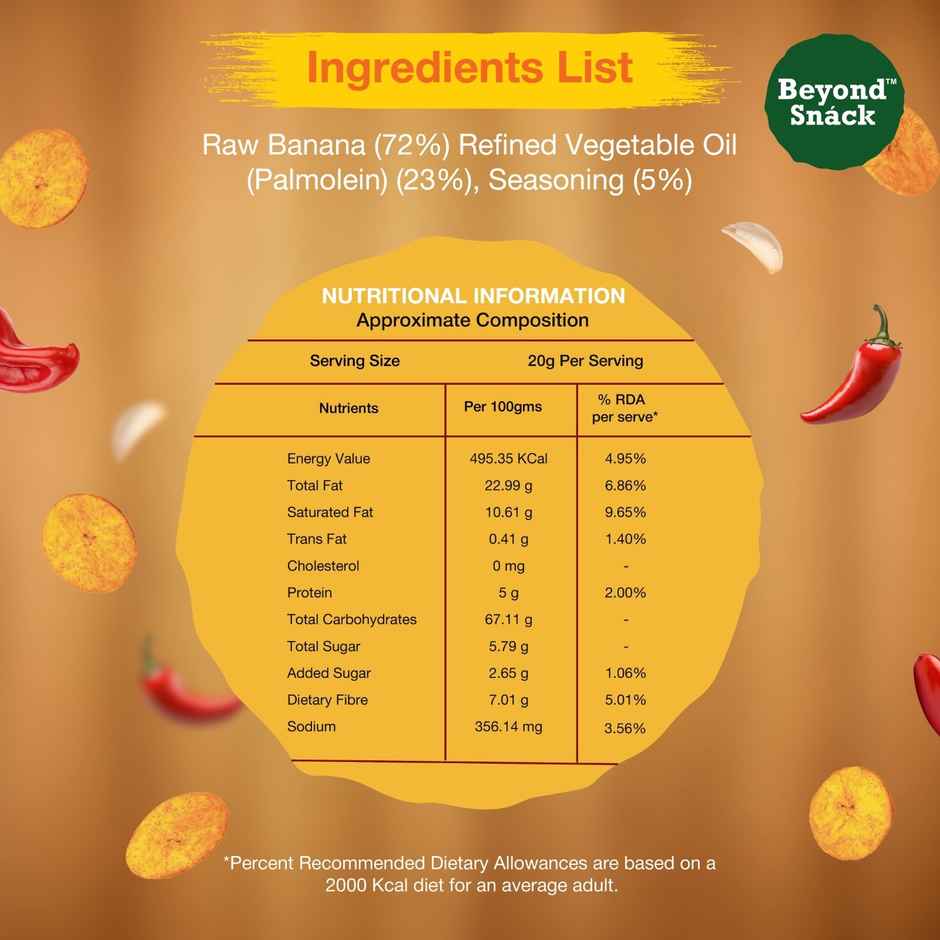 Beyond Snack Kerala Banana Chips - Hot & Sweet Chilli Combo  