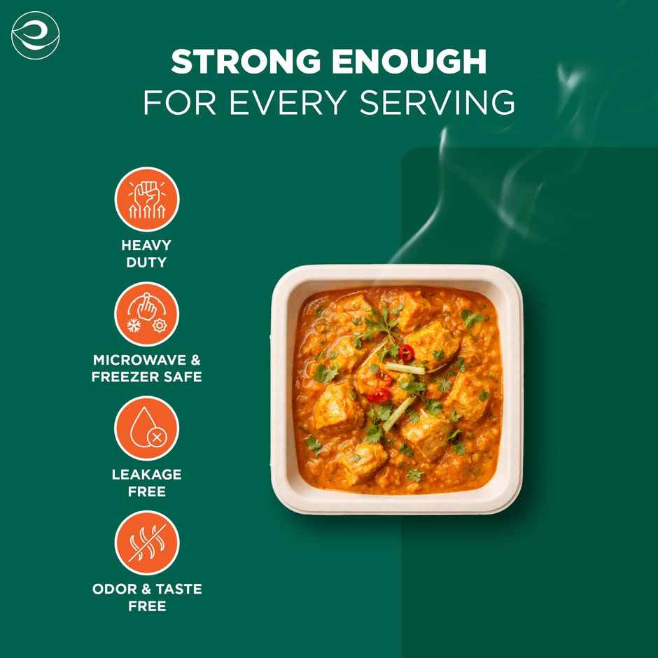 ECO SOUL | Bagasse Disposable Bowls | 150 ml | Square | 25 Count