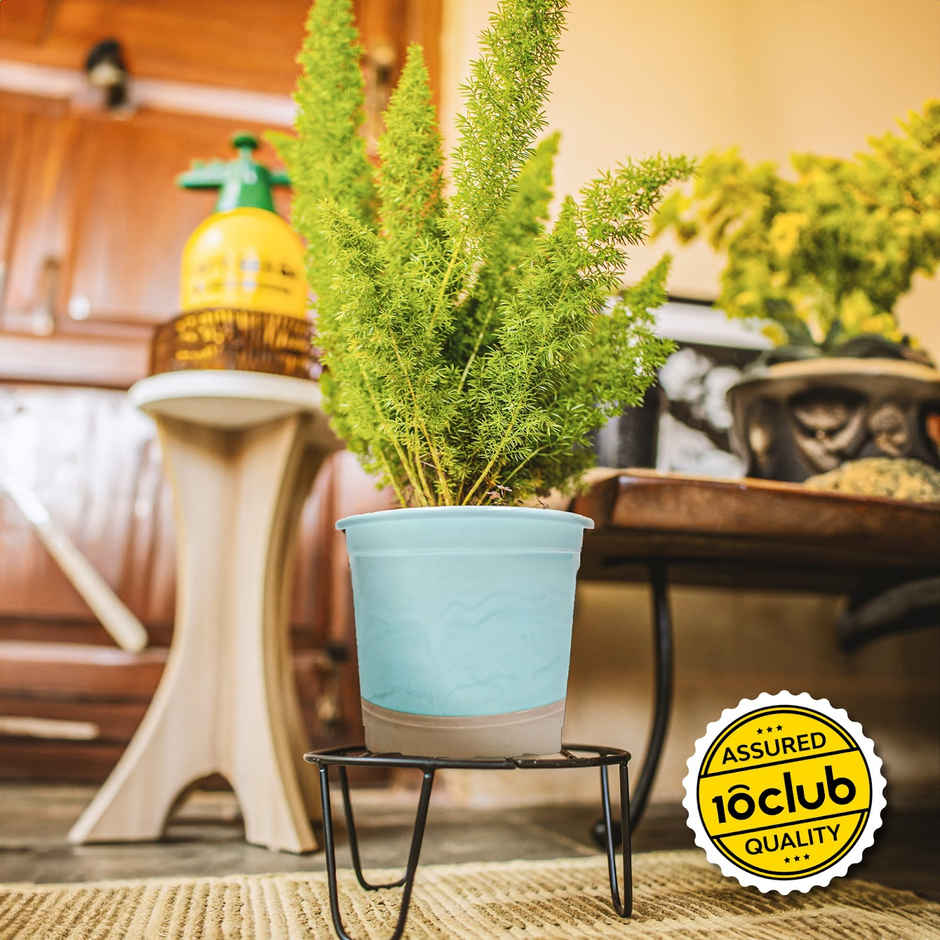 10club Self Watering Plastic Pot - Mint Beige