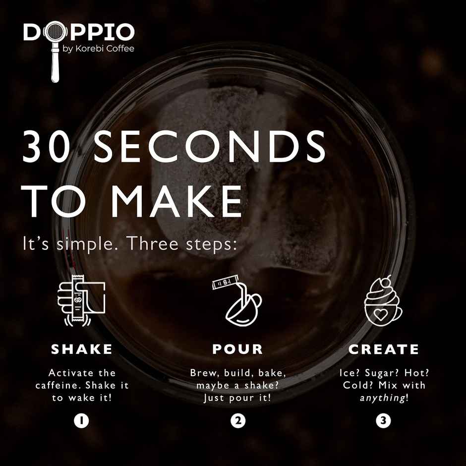 Doppio By Korebi Coffee Hazelnut-Artisan Instant Liquid Coffee Concentrate|5-Pack|20 ml Each