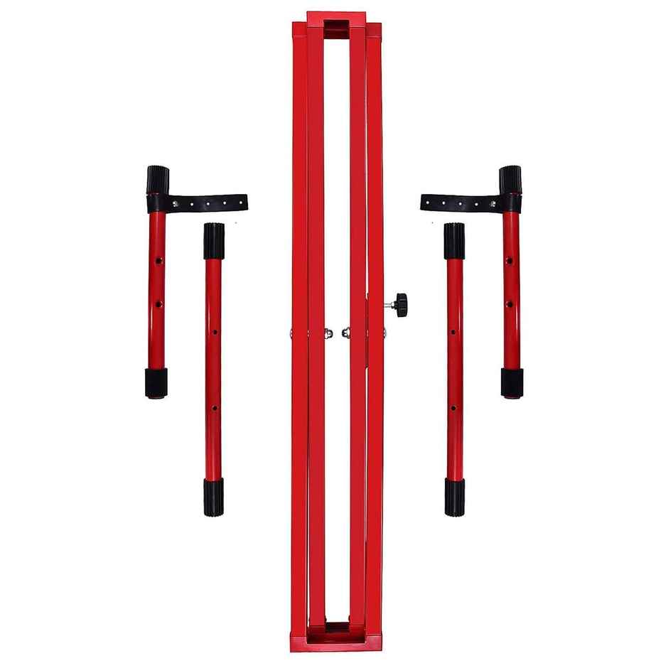 Kadence Heavy-Duty | Double-X | Adjustable Piano Keyboard Stand With Locking Straps | Red