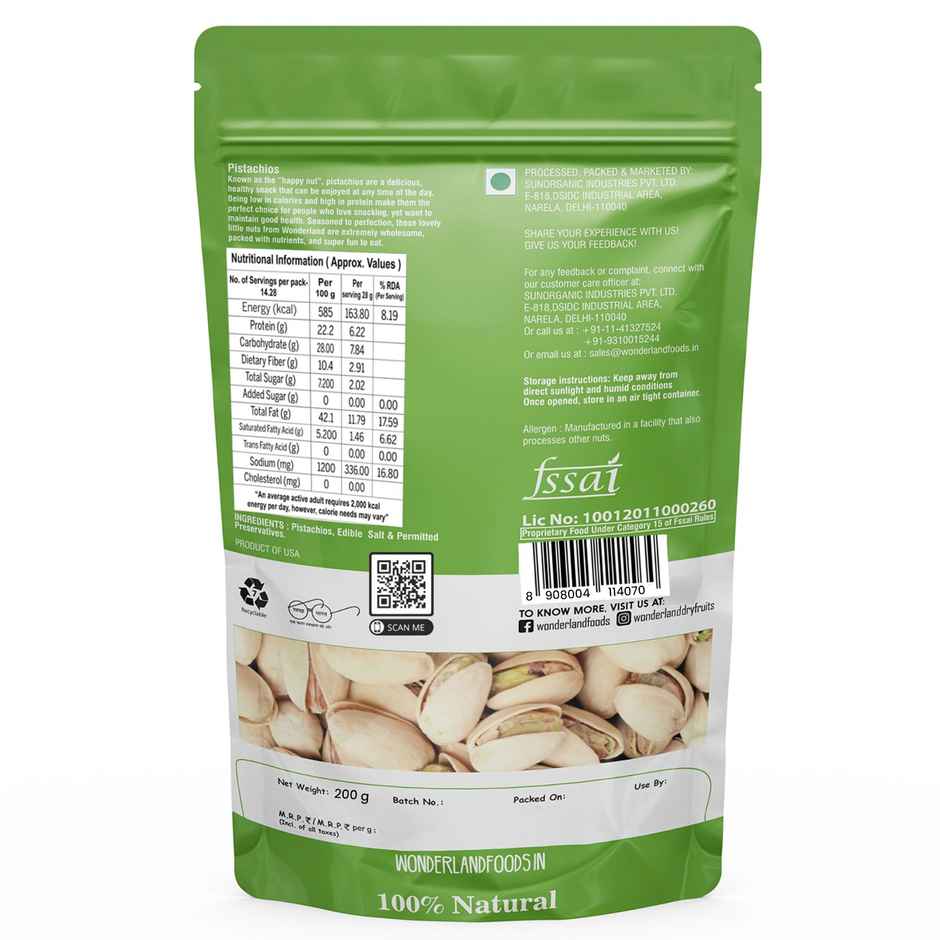 Wonderland Foods Roasted & Salted Pistachios