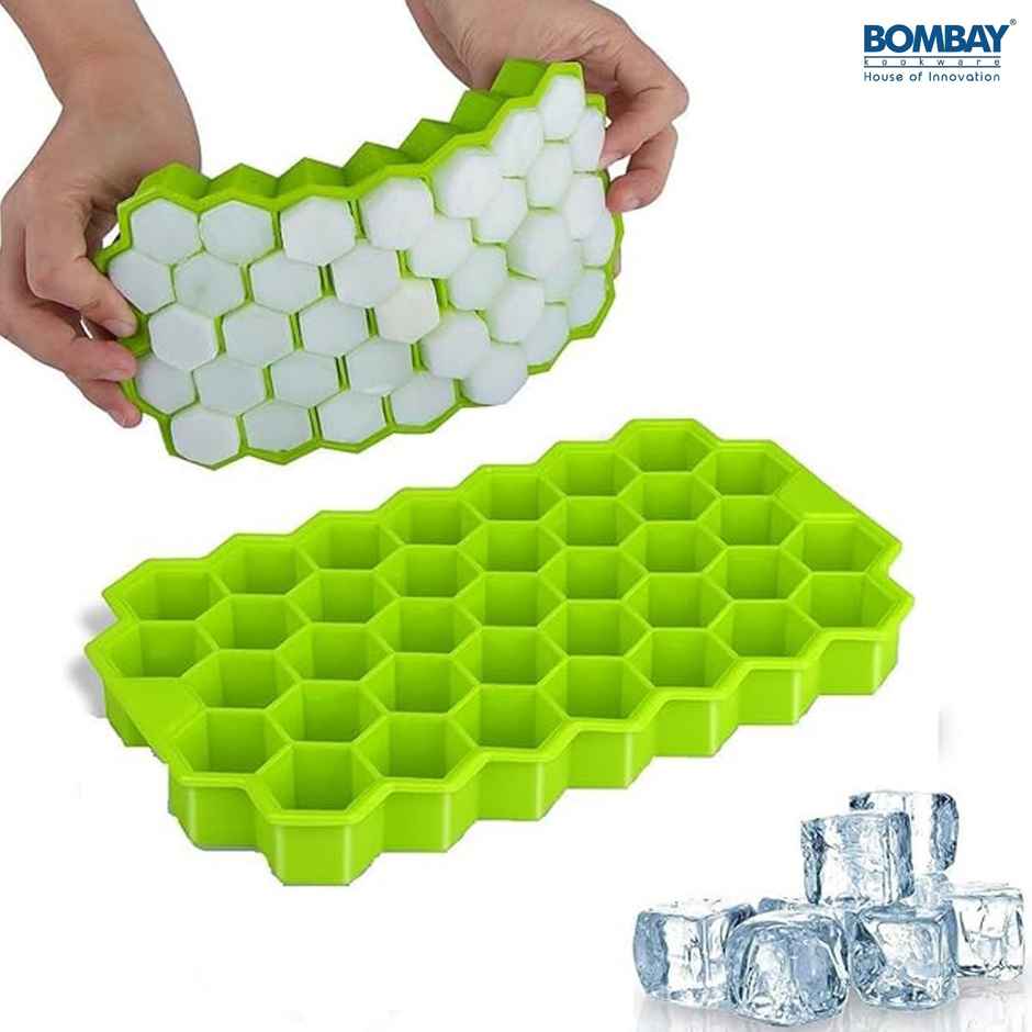 Honeycomb Shape 37 Grid Flexible Silicone Ice Cube  Tray Combo