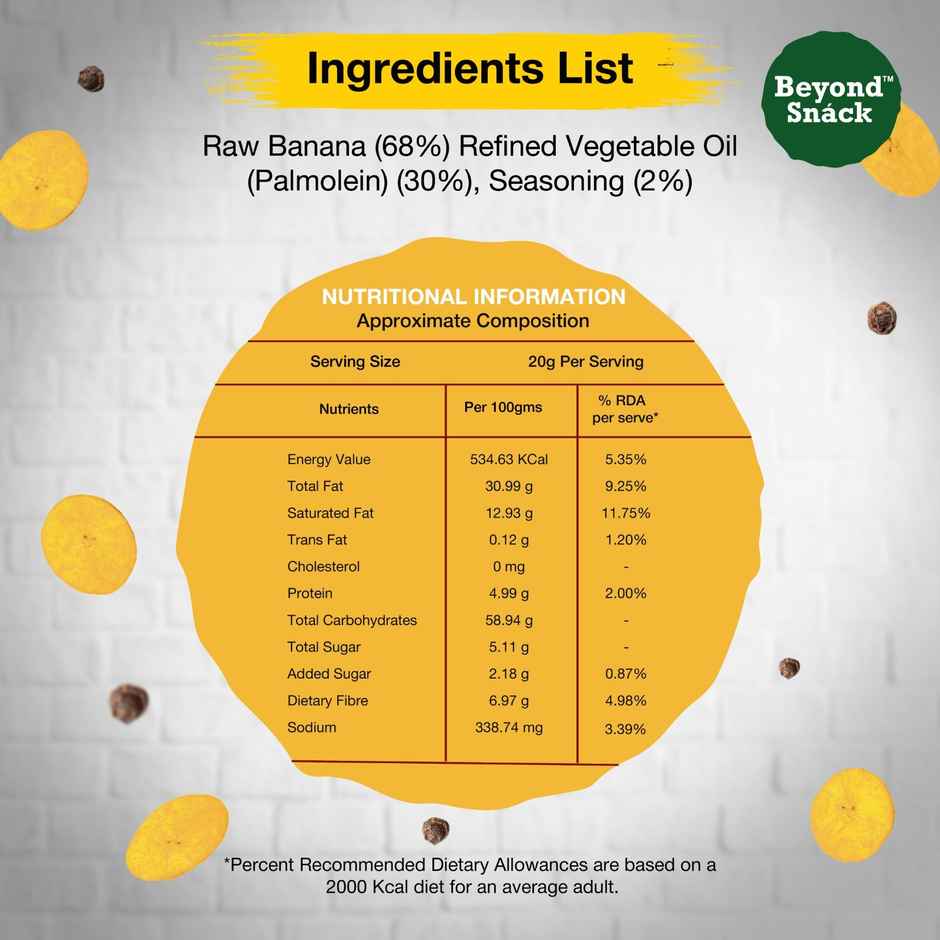 Beyond Snack Kerala Banana Chips | Salt & Black Pepper