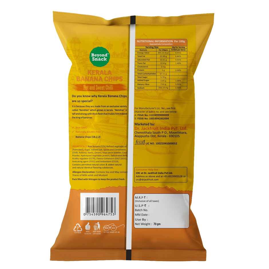 Beyond Snack Kerala Banana Chips - Hot & Sweet Chilli Combo  