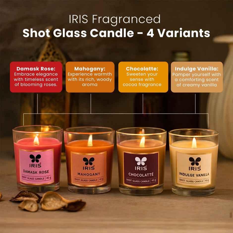 IRIS Shot Glass Candle | 40 gm each