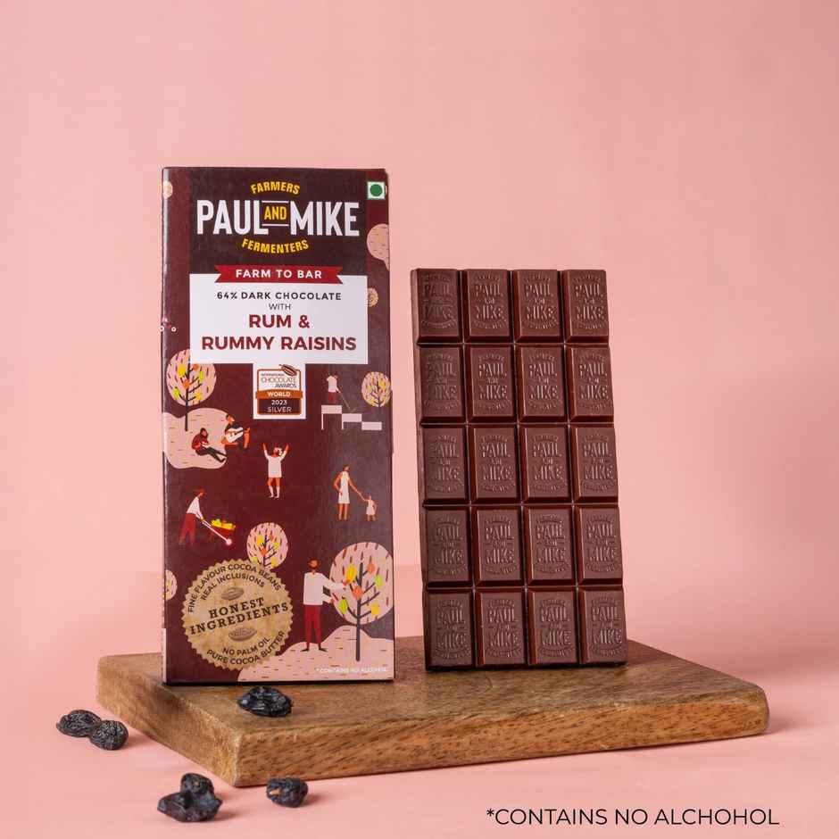 Paul And Mike Mild Dark Rum & Rummy Raisins Chocolate
