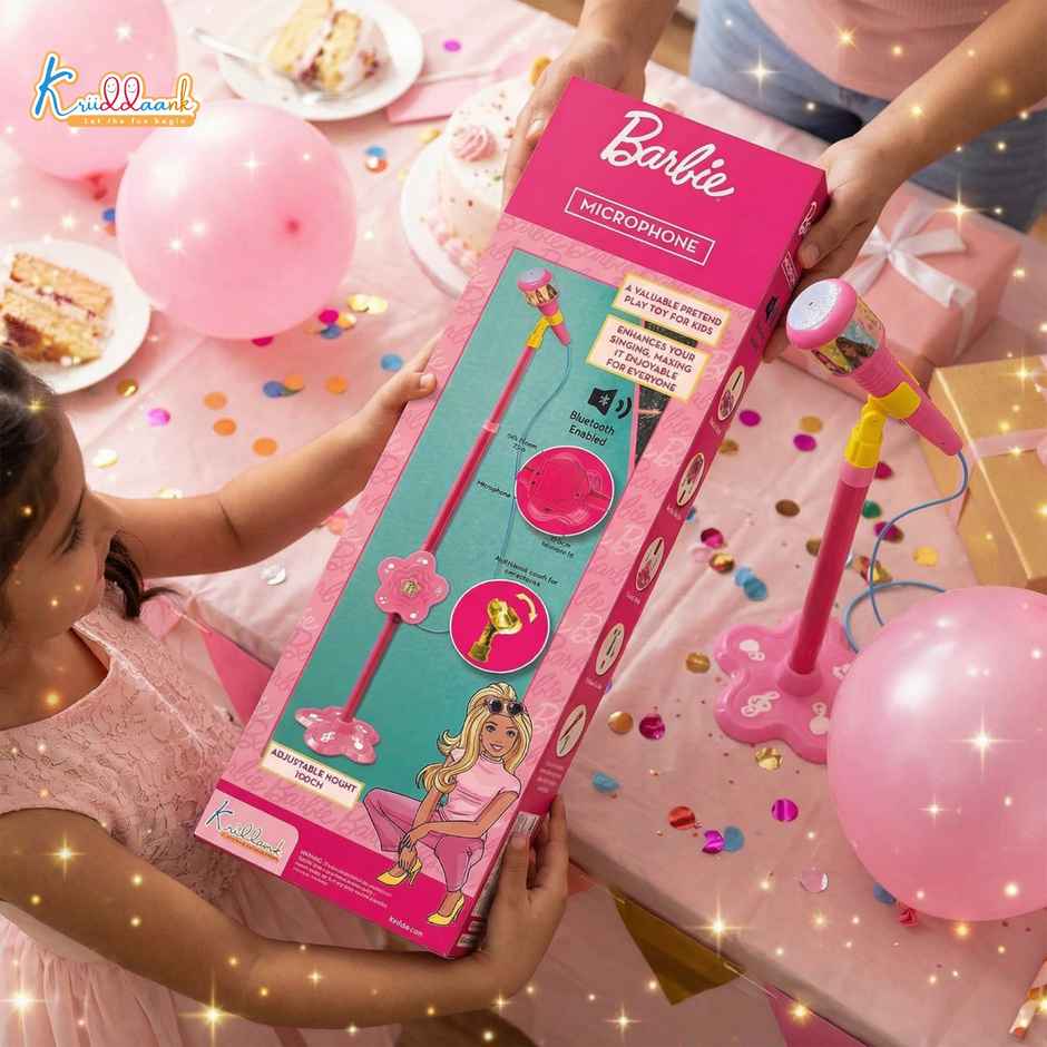 Kriiddaank Barbie Kids Microphone With Adjustable Stand MP3, Mic & Speaker Connection -106 cm