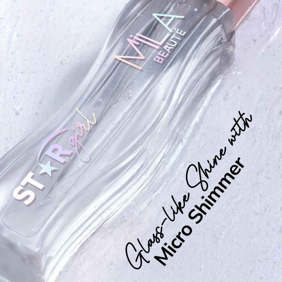 Mila Beaute Star Girl Shimmer Lip Gloss Plumping Hydrating With Peptides Collagen Plain Jane