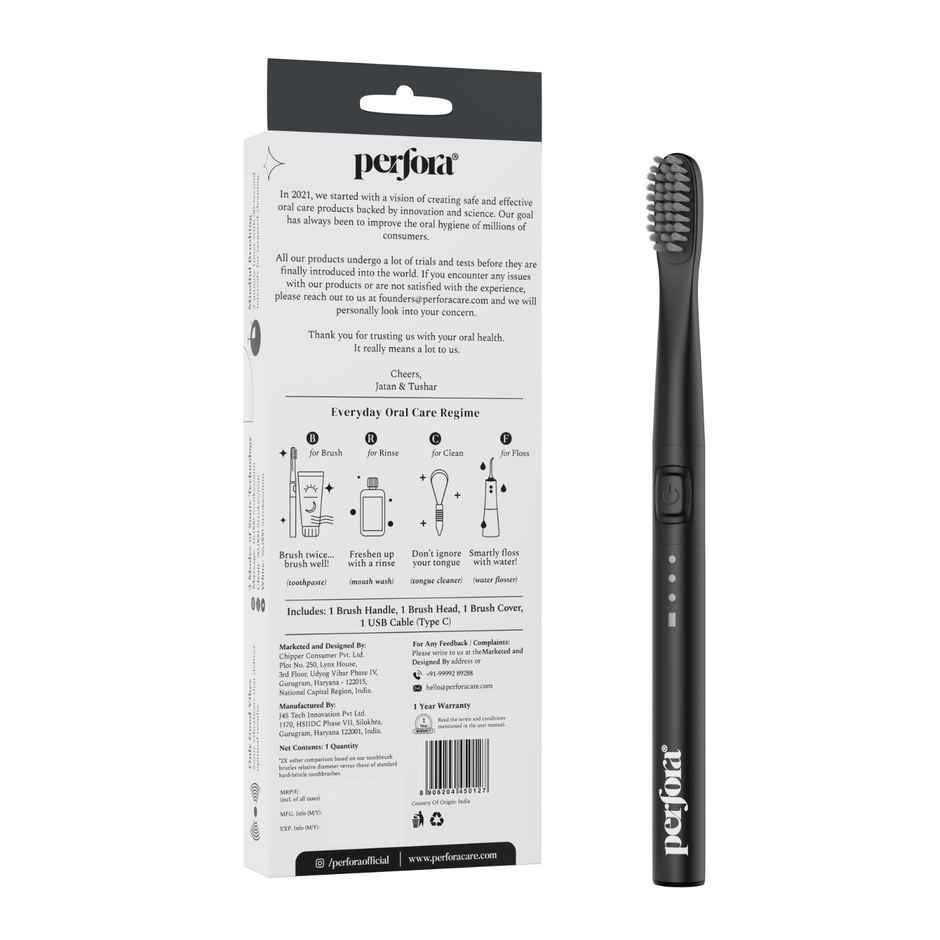 Perfora Rechargeable Electric Toothbrush | Timeless Black