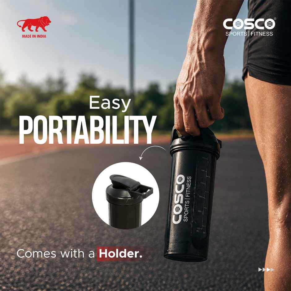 Cosco Power Gym Shaker with Holder | Black |  700 ml