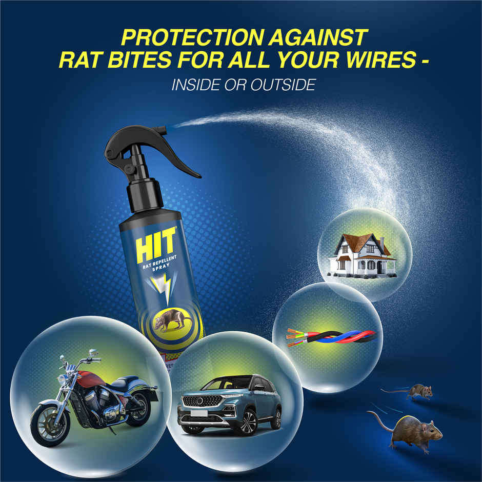 HIT Rat Repellent Spray | Safe to use in Cars & Bikes